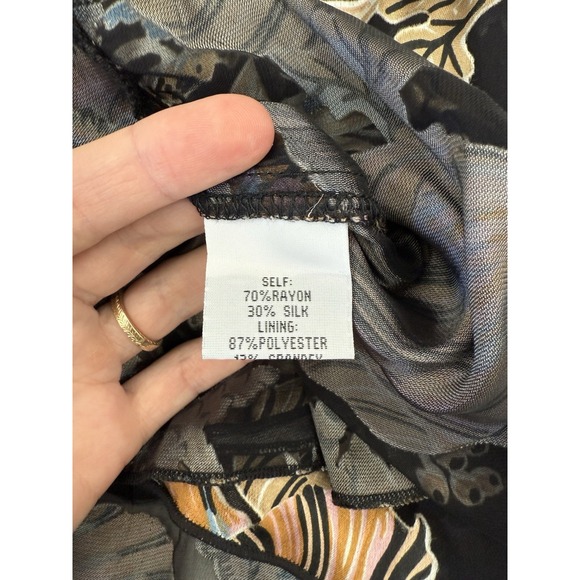 Johnny Was Melina Floral Maxi Dress XS Black Multicolor Velvet Burnout Metallic - Picture 6 of 7